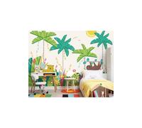 Origin Murals Happy Dogs Wall Mural in Mid Grey | Size: W350 cm x H280 cm Origin Murals Mid Grey W350 cm x H280 cm