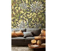 Origin Murals Honeysuckle Wall Mural in Dark Olive | Size: W350 cm x H280 cm Origin Murals Dark Olive W350 cm x H280 cm