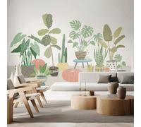 Origin Murals Houseplant Pots Grey Matt Smooth Paste The Wall Mural 300Cm Wide X 240Cm High