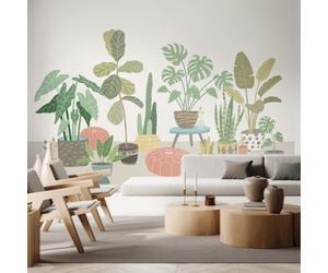 Origin Murals Houseplant Pots Grey Matt Smooth Paste The Wall Mural 350Cm Wide X 280Cm High