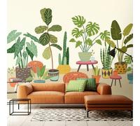 Origin Murals Houseplant Pots Wall Mural - Natural - Medium - W300cm x H240cm