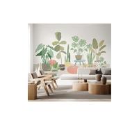 Origin Murals Houseplants Pots Wall Mural in Grey | Size: W300 cm x H240 cm Origin Murals Grey W300 cm x H240 cm