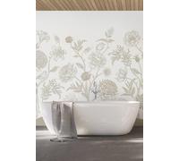 Origin Murals Jacobean Rose Trail Wall Mural in Natural | Size: W300 cm x H240 cm Origin Murals Natural W300 cm x H240 cm