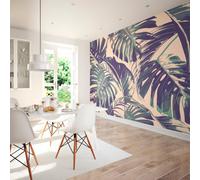 Origin Murals Large Palm Leaves Pink & Green Matt Smooth Paste The Wall Mural 300Cm Wide X 240Cm High