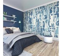 Origin Murals Letterpress Graffiti - Denim Blue - Medium - W300cm x H240cm