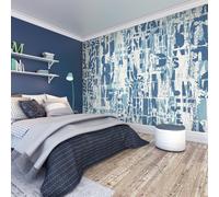 Origin Murals Letterpress Graffiti Denim Blue Wall Mural
