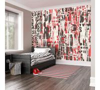 Origin Murals Letterpress Graffiti - Red and Black - Medium - W300cm x H240cm