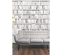 Origin Murals Library Wall Mural in White | Size: W350 cm x H280 cm Origin Murals White W350 cm x H280 cm