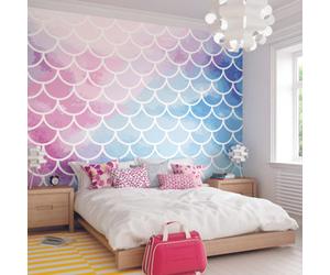 Origin Murals Magical Children's Mermaid Scales Matt Smooth Paste The Wall Mural 350Cm Wide X 280Cm High