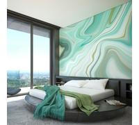 Origin Murals Marbled Ink - Emerald - Medium - W300cm x H240cm - Cinnamon