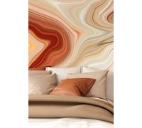 Origin Murals Marbled Ink Wall Mural in Burnt Orange | Size: W300 cm x H240 cm Origin Murals Burnt Orange W300 cm x H240 cm