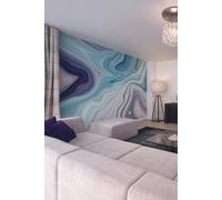 Origin Murals Marbled Ink Wall Mural in Teal | Size: W300 cm x H240 cm Origin Murals Teal W300 cm x H240 cm