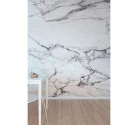 Origin Murals Marbled Ink Wall Mural in White | Size: W300 cm x H240 cm Origin Murals White W300 cm x H240 cm