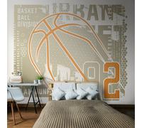 Origin Murals Modern Basketball Grey Wall Mural