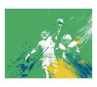 Origin Murals Mural American Footballers Paint Splash Large Mural MUR332L