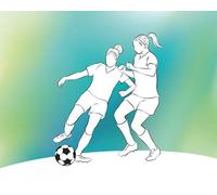 Origin Murals Mural Girls Playing Football Medium MUR225M