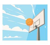Origin Murals Mural Graphic Basketball Hoop Medium Mural MUR320M