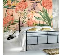 Origin Murals Paradise Flamingo - Coral - Coral - Large - W350cm x H280cm