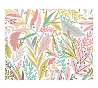 Origin Murals Patterned Leaves Wall Mural Olive & Blush - Olive & Blush - Medium - W300cm x H240cm