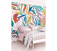 Origin Murals Patterned Leaves Wall Mural | Size: W300 cm x H240 cm Origin Murals Multicolor W300 cm x H240 cm