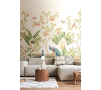 Origin Murals Peacock Garden Wall Mural | Size: W350 cm x H280 cm Origin Murals Multicolor W350 cm x H280 cm
