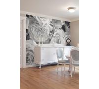 Origin Murals Petals Matt Wall Mural in Grey | Size: W300 cm x H240 cm Origin Murals Grey W300 cm x H240 cm