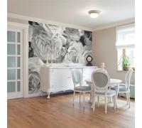 Origin Murals Petals Wall Mural - Dove Grey - Medium - W300cm x H240cm