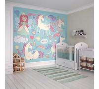 Origin Murals Princess Unicorn Blue Wall Mural