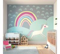 Origin Murals Rainbow Unicorn Wall Mural - Medium - W300cm x H240cm