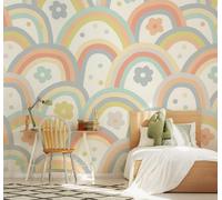 Origin Murals Rainbow Wobble Grey Matt Smooth Paste The Wall Mural 350Cm Wide X 280Cm High