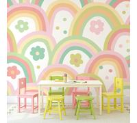 Origin Murals Rainbow Wobble Wall Mural - Green - Large - W350cm x H280cm