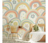 Origin Murals Rainbow Wobble Wall Mural - Grey - Large - W350cm x H280cm