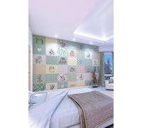 Origin Murals Retro Illustrations Wall Mural in Green | Size: W350 cm x H280 cm Origin Murals Green W350 cm x H280 cm