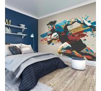 Origin Murals Rugby Player in Graphic Style - Natural - Large - W350cm x H280cm