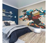 Origin Murals Rugby Player in Graphic Style - Natural - Medium - W300cm x H240cm