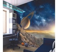 Origin Murals Saturn Planet In Space Galaxy Matt Smooth Paste The Wall Mural 350Cm Wide X 280Cm High