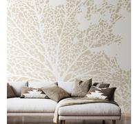Origin Murals Skeleton Leaf - Natural Linen Matt Smooth Paste The Wall Mural 350Cm Wide X 280Cm High