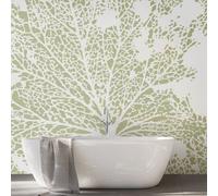 Origin Murals Skeleton Leaf - Sage Green Matt Smooth Paste The Wall Mural 300Cm Wide X 240Cm High