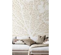 Origin Murals Skeleton Leaf Wall Mural in Red Origin Murals Red