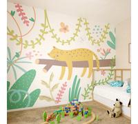 Origin Murals Sleeping Jungle Leopard Green Matt Smooth Paste The Wall 300Cm Wide X 240Cm High