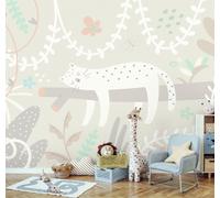 Origin Murals Sleeping Jungle Leopard Grey Wall Mural
