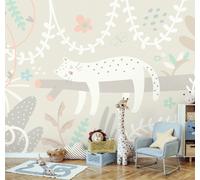 Origin Murals Sleeping Jungle Leopard Wall Mural - Grey - Large - W350cm x H280cm