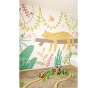 Origin Murals Sleeping Jungle Leopard Wall Mural in Green | Size: W300 cm x H240 cm Origin Murals Green W300 cm x H240 cm