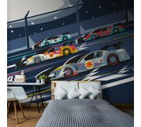 Origin Murals Sports Cars Navy Blue Matt Smooth Paste The Wall Mural 350Cm Wide X 280Cm High