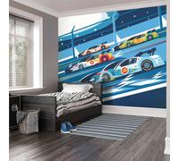 Origin Murals Sports Cars Wall Mural - Blue - Medium - W300cm x H240cm