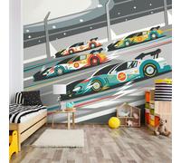 Origin Murals Sports Cars Wall Mural - Grey - Large - W350cm x H280cm