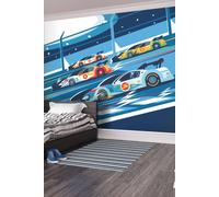 Origin Murals Sports Cars Wall Mural in Blue | Size: W350 cm x H280 cm Origin Murals Blue W350 cm x H280 cm