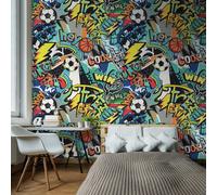 Origin Murals Sports Graffiti Blue Repeatable Wall Mural