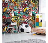 Origin Murals Sports Graffiti Red - 3 Drop Repeatable Wall Mural