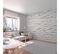 Origin Murals Striped Criss Cross Pattern Grey Matt Smooth Paste The Wall Mural 350Cm Wide X 280Cm High